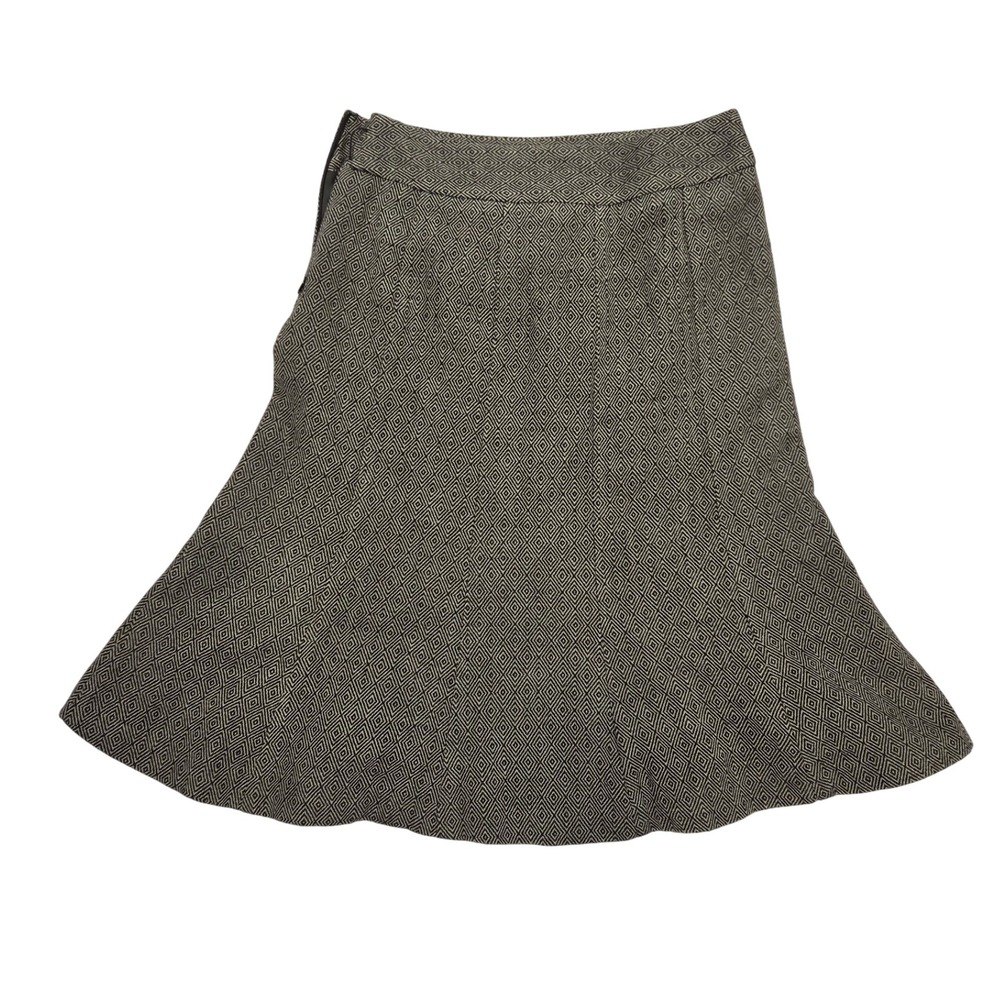 Vintage George Diamond Print Tweed Midi Skirt - Dark Academia -‎ Size 4